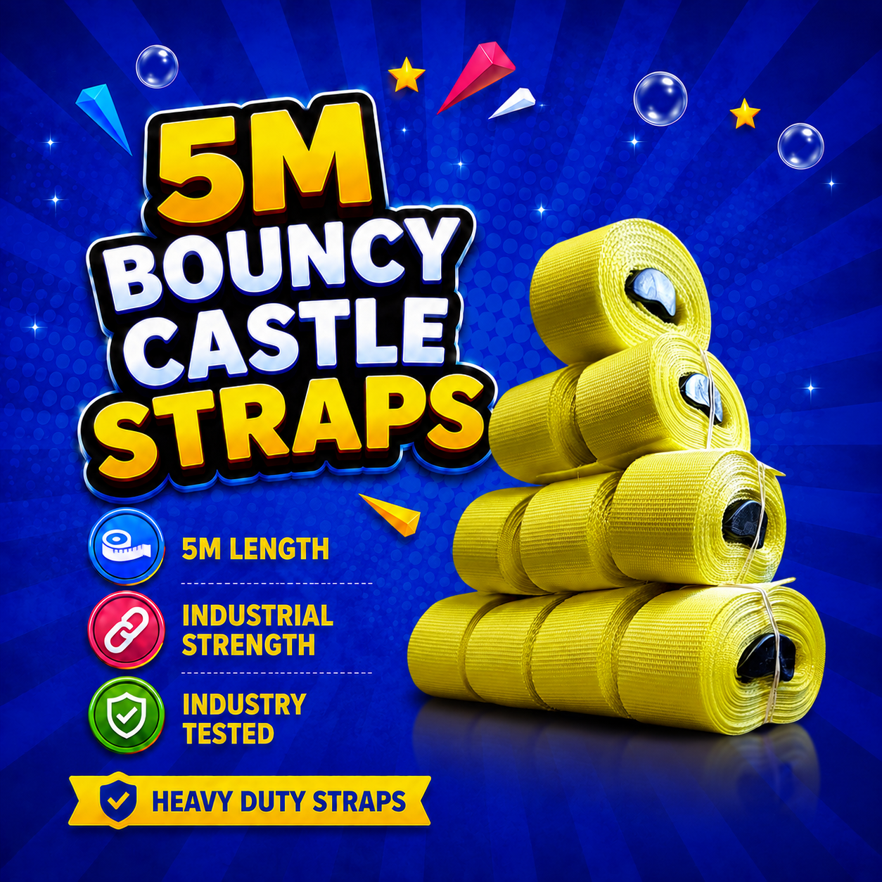 Bouncy Castle Straps – 5m